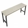 Manhattan Comfort Fortress 72.4" Natural Wood and Steel Garage Table in Charcoal Grey Top Angle - Manhattan Comfort Fortress 72.4" Natural Wood and Steel Garage Table in Charcoal Grey Top Angle