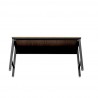 Manhattan Comfort Fortress 72.4" Natural Wood and Steel Garage Table in Charcoal Grey Bottom