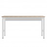 Manhattan Comfort Fortress 72.4" Natural Wood and Steel Garage Table in White Front