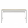 Manhattan Comfort Fortress 72.4" Natural Wood and Steel Garage Table in White Front - Manhattan Comfort Fortress 72.4" Natural Wood and Steel Garage Table in White Front