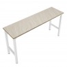 Manhattan Comfort Fortress 72.4" Natural Wood and Steel Garage Table in White Top Angle