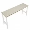 Manhattan Comfort Fortress 72.4" Natural Wood and Steel Garage Table in White Top Angle - Manhattan Comfort Fortress 72.4" Natural Wood and Steel Garage Table in White Top Angle