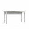 Manhattan Comfort Fortress 72.4" Natural Wood and Steel Garage Table in White Front Angle - Manhattan Comfort Fortress 72.4" Natural Wood and Steel Garage Table in White Front Angle