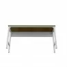Manhattan Comfort Fortress 72.4" Natural Wood and Steel Garage Table in White Bottom - Manhattan Comfort Fortress 72.4" Natural Wood and Steel Garage Table in White Bottom