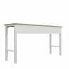 Manhattan Comfort Fortress 72.4" Natural Wood and Steel Garage Table in White Back - Manhattan Comfort Fortress 72.4" Natural Wood and Steel Garage Table in White Back