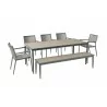 Alfresco Home Genevieve 72" Aluminum / Polywood Dining Bench - Lifestyle - Alfresco Home Genevieve 72" Aluminum / Polywood Dining Bench - Lifestyle