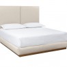 Sunpan Jenkins Bed King in Dazzle Cream - Front Side Angle