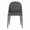 Moe's Home Collection Burton Dining Chair Black Fade Vegan Leather - Set of Two - Front Angle - Moe's Home Collection Burton Dining Chair Black Fade Vegan Leather - Set of Two - Front Angle