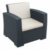Monaco Resin Patio Club Chair with Cushion - Dark Gray