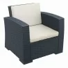 Monaco Resin Patio Club Chair with Cushion - Dark Gray - Monaco Resin Patio Club Chair with Cushion - Dark Gray