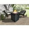 Crawford and Burke Ansley Black Metal Square Fire Pit with Glass Rocks, Lifestyle - Crawford and Burke Ansley Black Metal Square Fire Pit with Glass Rocks, Lifestyle