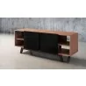 Furnitech 70" Modern TV Stand Media Console - Front Side Opened Angle - Furnitech 70" Modern TV Stand Media Console - Front Side Opened Angle