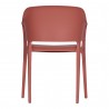 Moe's Home Collection FARO OUTDOOR DINING CHAIR DESERT RED/CHARCOAL GREY - SET OF TWO- Back Angle