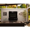 Manhattan Comfort Tribeca 53.94 Mid-Century Modern TV Stand and Panel with Media and Display Shelves in Black
