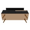 Manhattan Comfort Tribeca 53.94 Mid-Century Modern TV Stand and Panel with Media and Display Shelves in Black Bottom