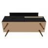 Manhattan Comfort Tribeca 53.94 Mid-Century Modern TV Stand and Panel with Media and Display Shelves in Black Bottom - Manhattan Comfort Tribeca 53.94 Mid-Century Modern TV Stand and Panel with Media and Display Shelves in Black Bottom