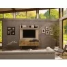 Manhattan Comfort Tribeca 53.94 Mid-Century Modern TV Stand and Panel with Media and Display Shelves in Off White and Nature - Manhattan Comfort Tribeca 53.94 Mid-Century Modern TV Stand and Panel with Media and Display Shelves in Off White and Nature