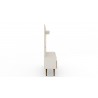 Manhattan Comfort Tribeca 53.94 Mid-Century Modern TV Stand and Panel with Media and Display Shelves in Off White and Nature Side