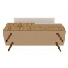 Manhattan Comfort Tribeca 53.94 Mid-Century Modern TV Stand and Panel with Media and Display Shelves in Off White and Nature Bottom