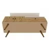 Manhattan Comfort Tribeca 53.94 Mid-Century Modern TV Stand and Panel with Media and Display Shelves in Off White and Nature Bottom - Manhattan Comfort Tribeca 53.94 Mid-Century Modern TV Stand and Panel with Media and Display Shelves in Off White and Nature Bottom