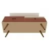 Manhattan Comfort Tribeca 53.94 Mid-Century Modern TV Stand and Panel with Media and Display Shelves in Off White and Terra Orange Pink Bottom - Manhattan Comfort Tribeca 53.94 Mid-Century Modern TV Stand and Panel with Media and Display Shelves in Off White and Terra Orange Pink Bottom