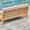 Vifah Kapalua Honey Nautical Eucalyptus Wooden Outdoor Sofa Bench with Cushion, Back Angle - Vifah Kapalua Honey Nautical Eucalyptus Wooden Outdoor Sofa Bench with Cushion, Back Angle