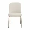 Sunpan Zeke Dining Chair Antique Brass in Bergen Ivory - Front Angle - Sunpan Zeke Dining Chair Antique Brass in Bergen Ivory - Front Angle