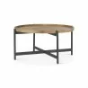 Mercana Marquisa Small / Medium Brown Wood W/Black Metal Large Coffee Table - Mercana Marquisa Small / Medium Brown Wood W/Black Metal Large Coffee Table