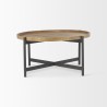 Mercana Marquisa Medium Brown Wood W/Black Metal Large Coffee Table
