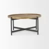 Mercana Marquisa Medium Brown Wood W/Black Metal Large Coffee Table - Mercana Marquisa Medium Brown Wood W/Black Metal Large Coffee Table