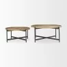 Mercana Marquisa Small / Medium Brown Wood W/Black Metal Large Coffee Table - Mercana Marquisa Small / Medium Brown Wood W/Black Metal Large Coffee Table