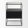 Mercana Samson 15.7L x 15.7W x 21.3H Side Table Matte Black Metal and Glass 4