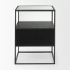 Mercana Samson 15.7L x 15.7W x 21.3H Side Table Matte Black Metal and Glass 4 - Mercana Samson 15.7L x 15.7W x 21.3H Side Table Matte Black Metal and Glass 4