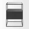 Mercana Samson 15.7L x 15.7W x 21.3H Side Table Matte Black Metal and Glass 2