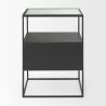 Mercana Samson 15.7L x 15.7W x 21.3H Side Table Matte Black Metal and Glass 2 - Mercana Samson 15.7L x 15.7W x 21.3H Side Table Matte Black Metal and Glass 2