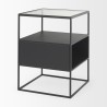 Mercana Samson 15.7L x 15.7W x 21.3H Side Table Matte Black Metal and Glass 3
