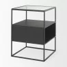 Mercana Samson 15.7L x 15.7W x 21.3H Side Table Matte Black Metal and Glass 3 - Mercana Samson 15.7L x 15.7W x 21.3H Side Table Matte Black Metal and Glass 3