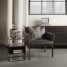 Mercana Samson 15.7L x 15.7W x 21.3H Side Table Matte Black Metal and Glass 5