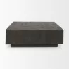 Mercana Hayden Dark Brown Wood Square Coffee Table Front - Mercana Hayden Dark Brown Wood Square Coffee Table Front