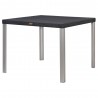 Oslo Black Rattan Dinning Table With Aluminum Tube - Angled