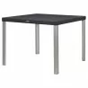Oslo Black Rattan Dinning Table With Aluminum Tube - Angled - Oslo Black Rattan Dinning Table With Aluminum Tube - Angled