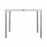 Oslo White Rattan Dinning Table With Aluminum Tube - Front - Oslo White Rattan Dinning Table With Aluminum Tube - Front