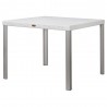 Oslo White Rattan Dinning Table With Aluminum Tube - Angled