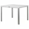 Oslo White Rattan Dinning Table With Aluminum Tube - Angled - Oslo White Rattan Dinning Table With Aluminum Tube - Angled