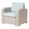 Lagoon Magnolia Grey Rattan Club Chair With Blue Cushion  - Lagoon Magnolia Grey Rattan Club Chair With Blue Cushion 