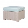 Magnolia White Rattan Ottoman With Blue Cushion