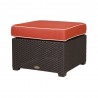 Magnolia Brown Rattan Ottoman With Red Cushion