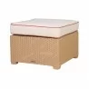 Magnolia Tan Rattan Ottoman With White Cushion - Magnolia Tan Rattan Ottoman With White Cushion