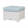 Magnolia White Rattan Ottoman With Blue Cushion