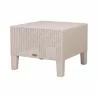 Magnolia Grey Rattan Side Table - Angled - Magnolia Grey Rattan Side Table - Angled